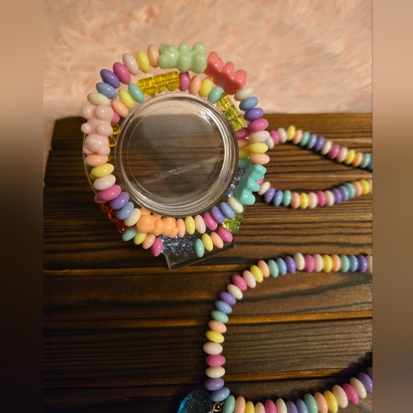 Handmade Candy Necklace with heart lollipop pendant and gummy bear bracelets! - Picture 3 of 12